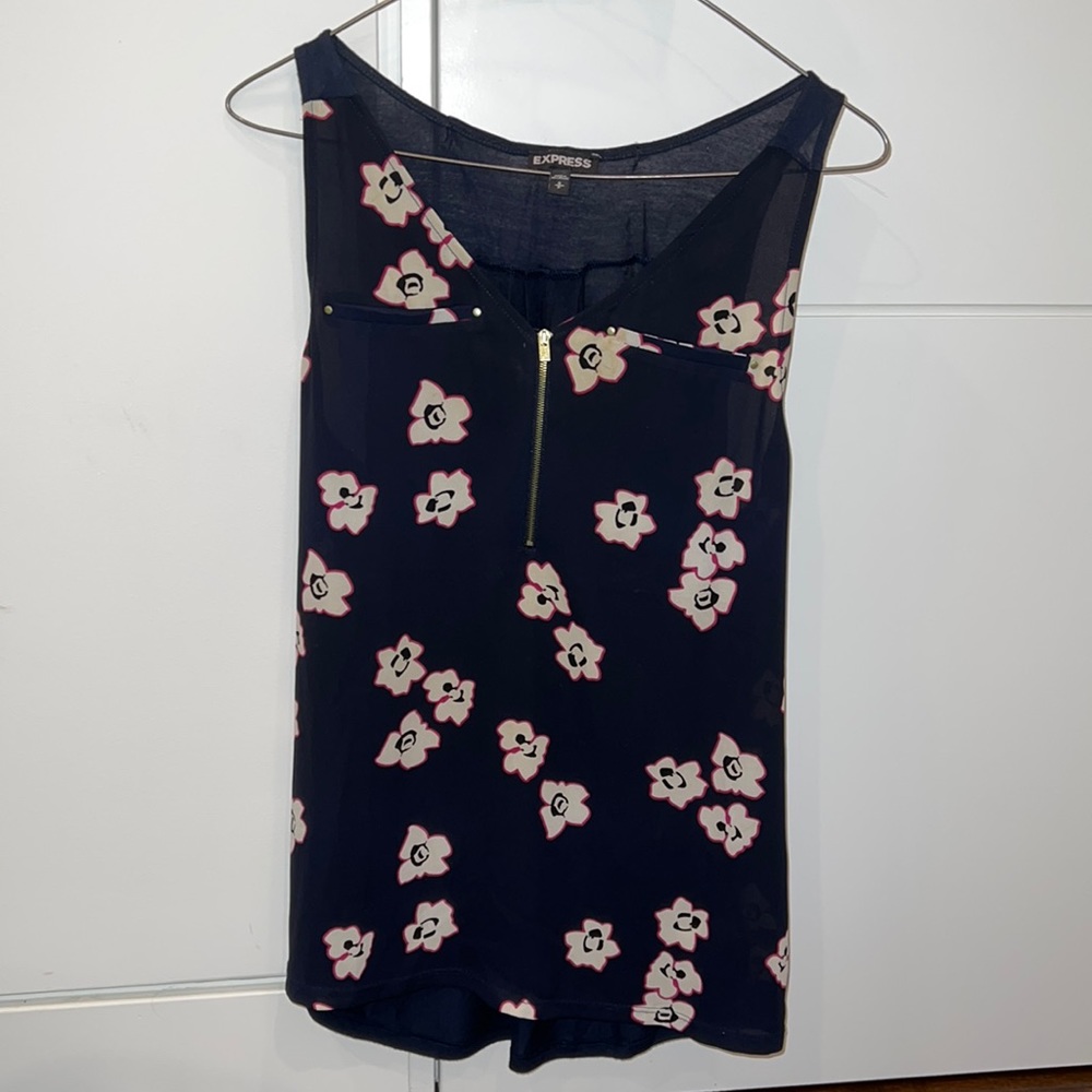 Sleeveless Floral Blouse